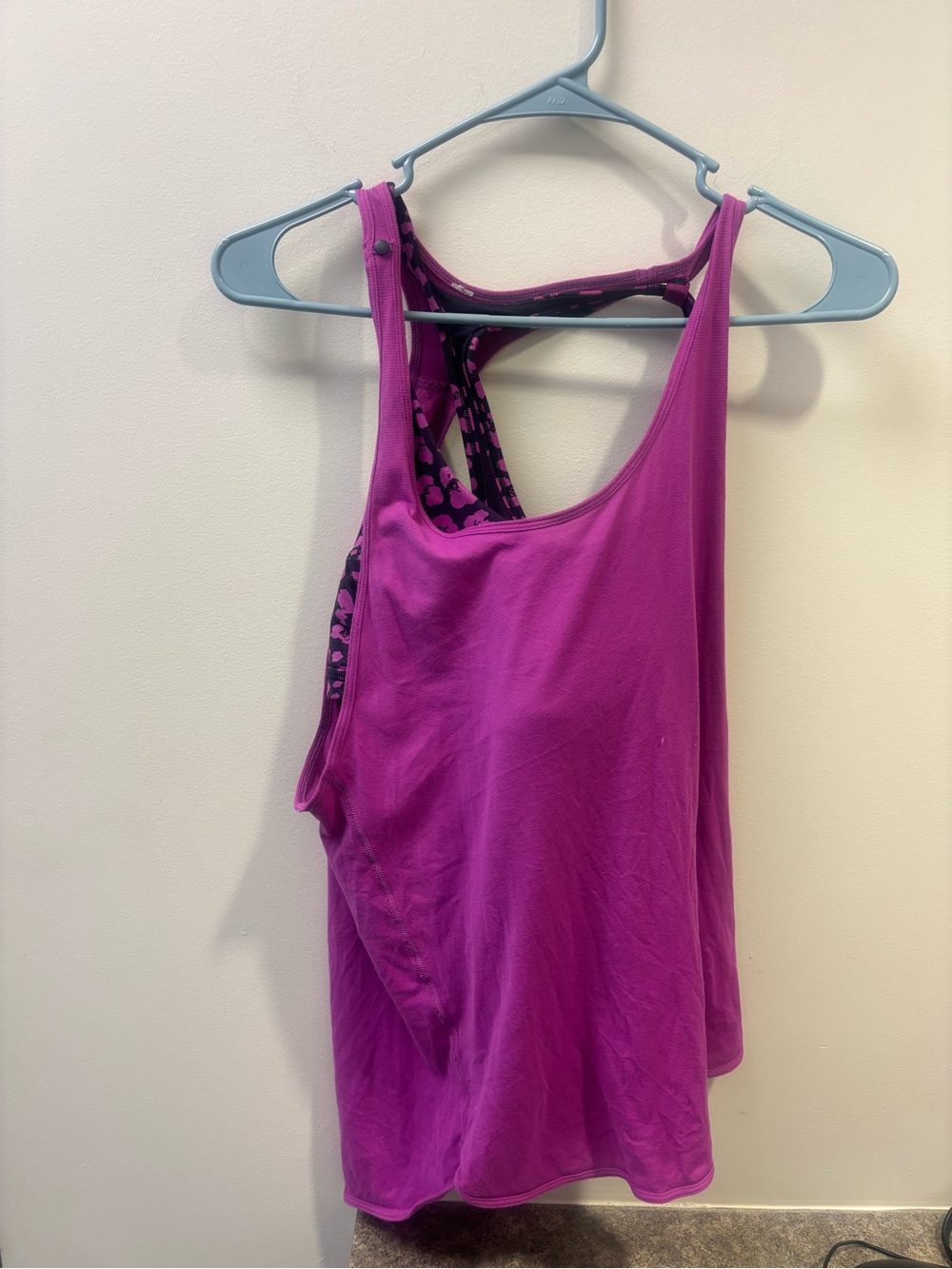 lululemon athletica Purple Racerback Tank with Printed Liner
